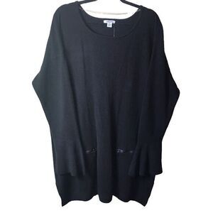 NWT Hampshire Studio Women's Black Sweater Flare Bell Sleeves Size‎ 3X